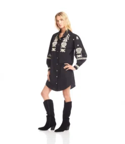 Blouson Sleeve Rope Stitch Shirtdress -Ghost London 3L70136 BKTN karenkane 2025 fall 00 5