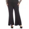 Plus Size Faux Suede Front Slit Pants -Ghost London 3L71511W BLK karenkane 2025 fall 00 1