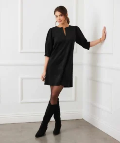 Faux Suede Puff Sleeve Dress -Ghost London 3L71512 BLK karenkane 2025 fall 00 1 5679fda6 3d3e 413f 9799 171411489bc7 scaled