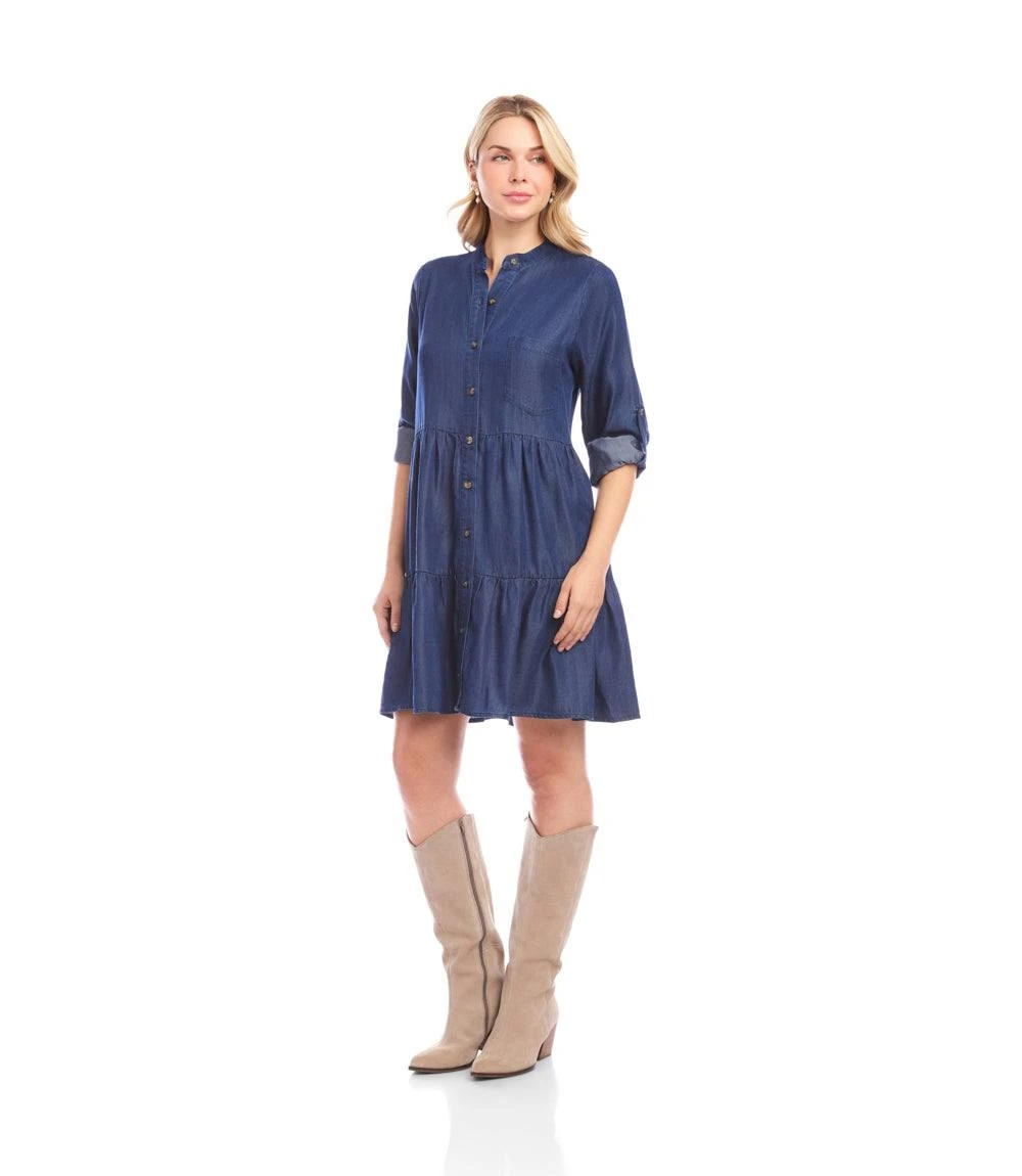 Roll Tab Tiered Shirtdress 5 Roll Tab Tiered Shirtdress - Image 4
