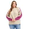 Plus Size Colorblock Mock Neck Sweater -Ghost London 3L89130W OMO karenkane 2025 fall 00 1