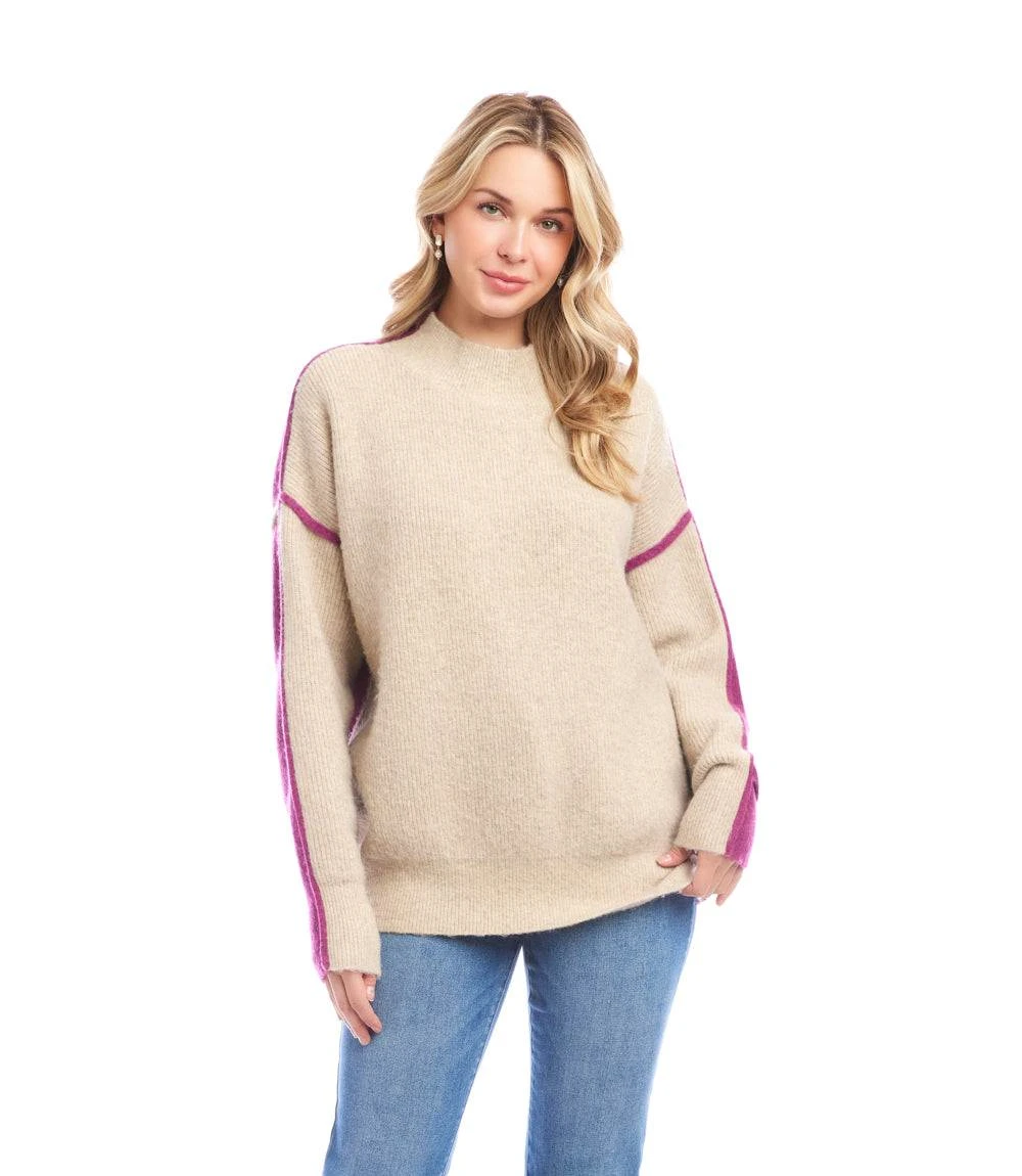 Colorblock Mock Neck Sweater 7 Colorblock Mock Neck Sweater - Image 5