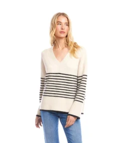 Stripe V-Neck Sweater -Ghost London 3N89165 EBL karenkane 2025 fall 00 1