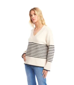 Stripe V-Neck Sweater -Ghost London 3N89165 EBL karenkane 2025 fall 00 2