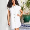 Cap Sleeve Denim Shirtdress -Ghost London 45B9111F FBFA 41C7 A850 10A6A7C32871