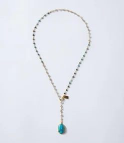 Beaded Turquoise Pendant Necklace -Ghost London 499B9416 A814 4F46 8C93 8E13D4725530 scaled