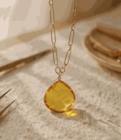 Citrine Quartz Pendant Necklace 14 Citrine Quartz Pendant Necklace -Ghost London 49D6588B 6D27 4551 9E9B 79BA594975A1