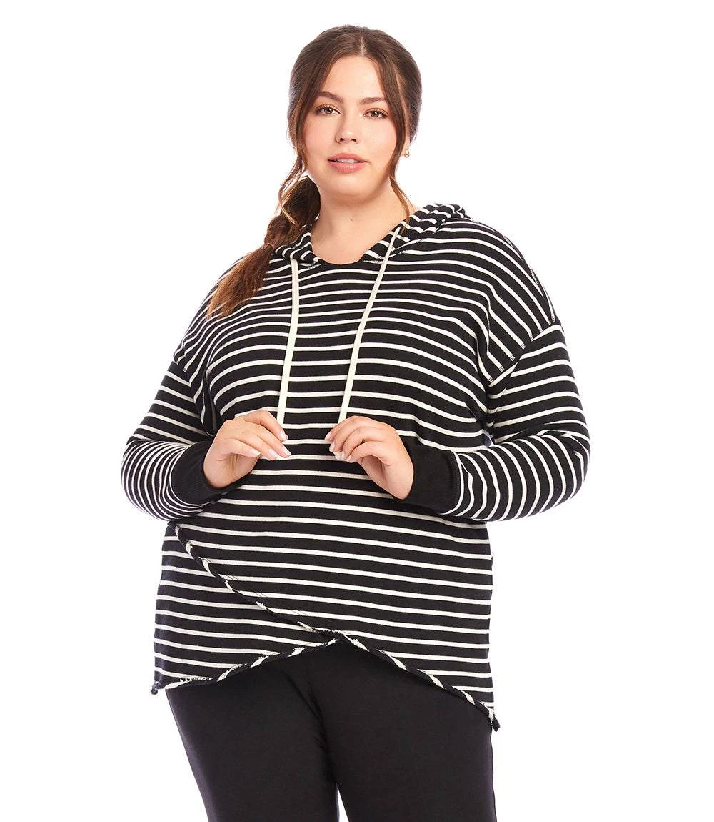 Plus Size Stripe Asymmetric Hem Hoodie 3 Plus Size Stripe Asymmetric Hem Hoodie