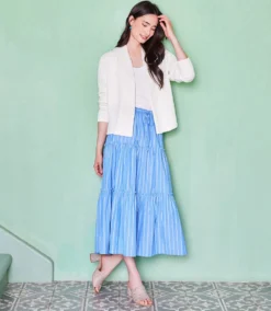 Stripe Tiered Midi Skirt -Ghost London 5F6F66FA A29F 4695 A45E 98A17810EDAD