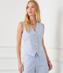 Stripe Button-Up Vest -Ghost London 6FBFBB0C A851 4C73 9520 1221CCAD57E7