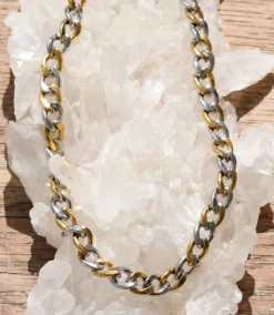 Mixed Gold And Silver Chain Necklace -Ghost London 79471D98 0C39 4E81 8BFB 91B1C753AB3D