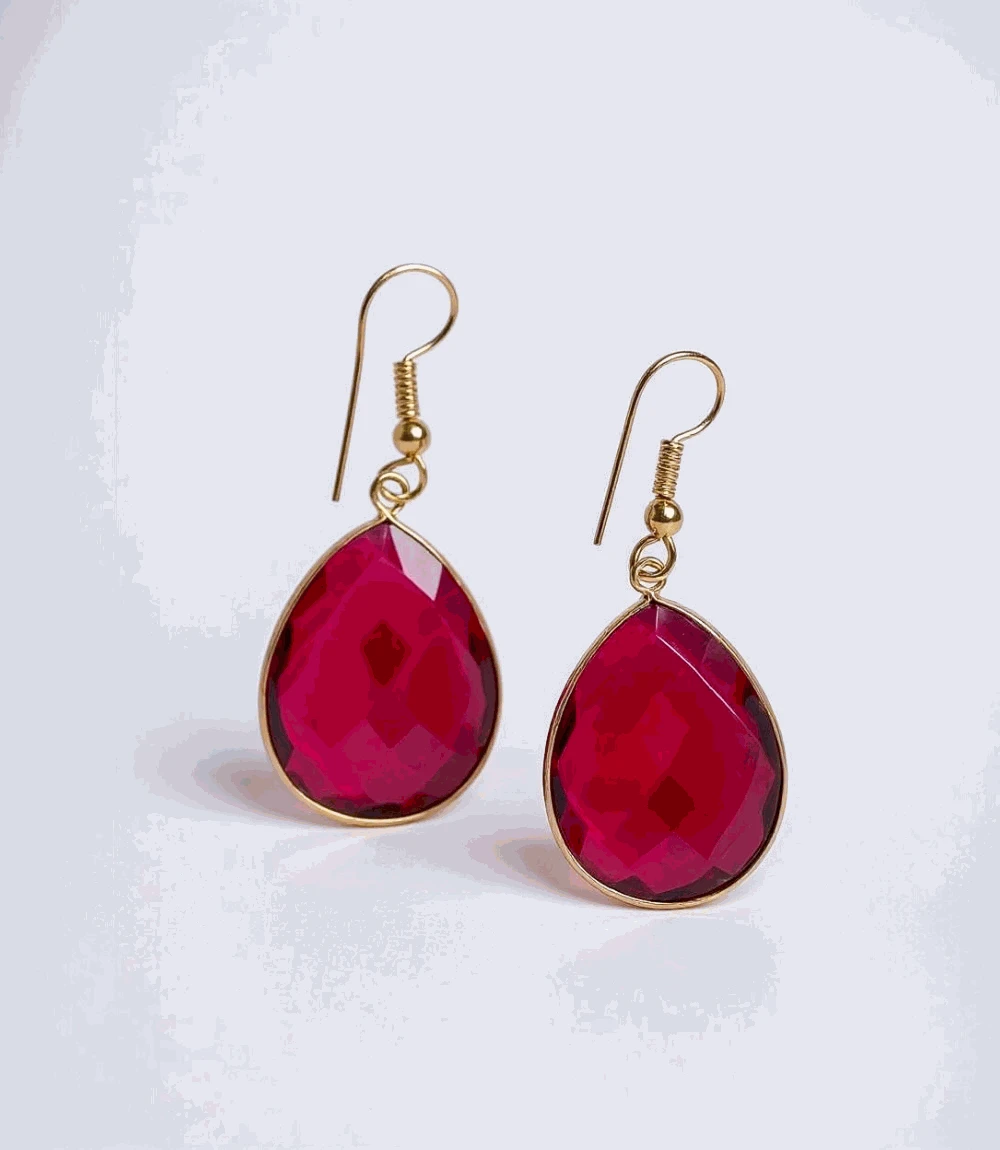 Pink Quartz Teardrop Earrings 6 Pink Quartz Teardrop Earrings - Image 4