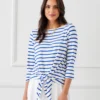 Stripe Boatneck Tie-Front Top 2 Stripe Boatneck Tie-Front Top -Ghost London 8389B604 F877 40EA A4C3 593FD3F2B502