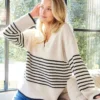 Stripe V-Neck Sweater