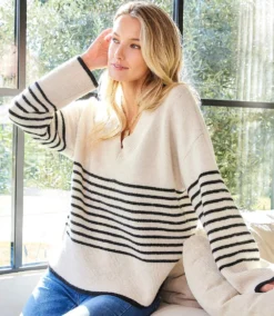Stripe V-Neck Sweater