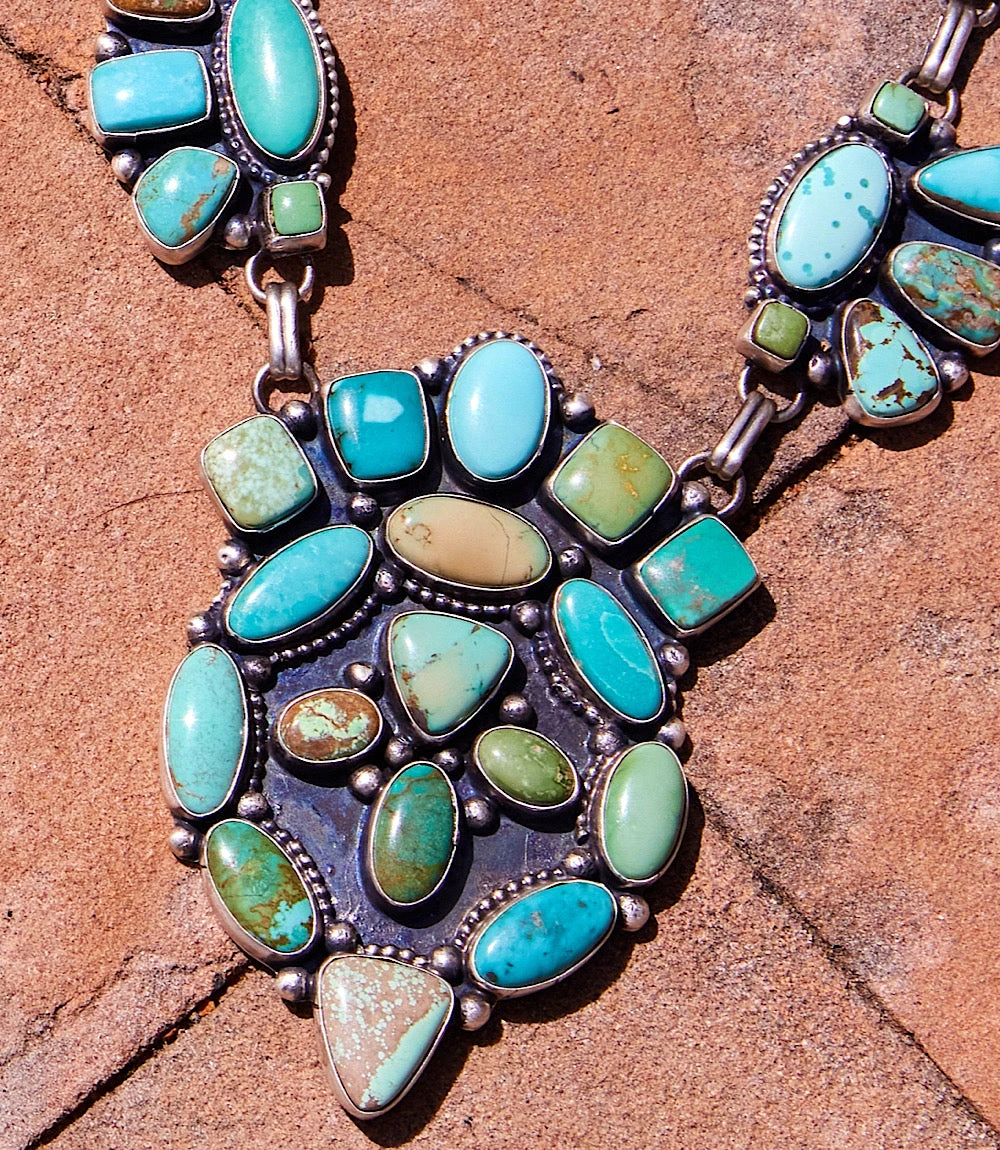 Calico Lake Turquoise Sterling Silver Necklace 4 Calico Lake Turquoise Sterling Silver Necklace - Image 2