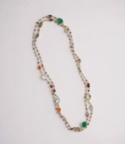 Multi Color Beaded Gemstone Necklace -Ghost London A6C4C62C D4F1 458E 9239 AFCE3EE11902
