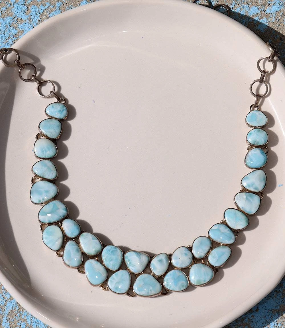 Larimar Station Necklace 3 Larimar Station Necklace