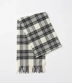 Merino Wool Fringed Plaid Scarf -Ghost London B4FF7921 D452 44D8 AE8D B8A54B1A2DE0