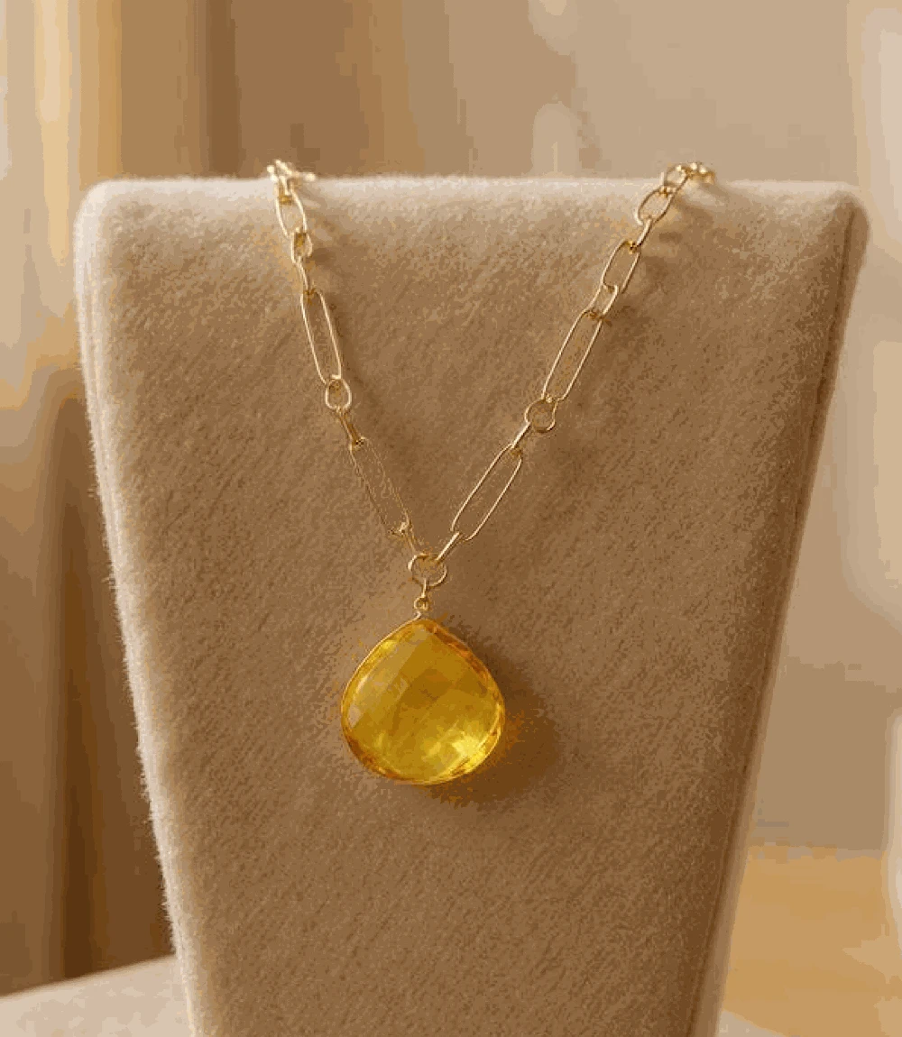 Citrine Quartz Pendant Necklace 8 Citrine Quartz Pendant Necklace - Image 6