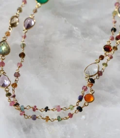 Multi Color Beaded Gemstone Necklace -Ghost London C3AE0A38 24F5 445C 8A2C FE38B8DB1E11