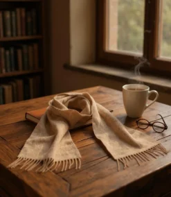 Merino Wool Fringed Scarf -Ghost London C5711154 8701 41E5 8DEB 8E90538EF777