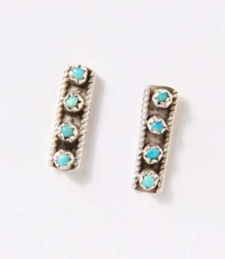 Turquoise Bar Stud Earrings