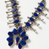 Lapis Squash Blossom Necklace & Earring Set