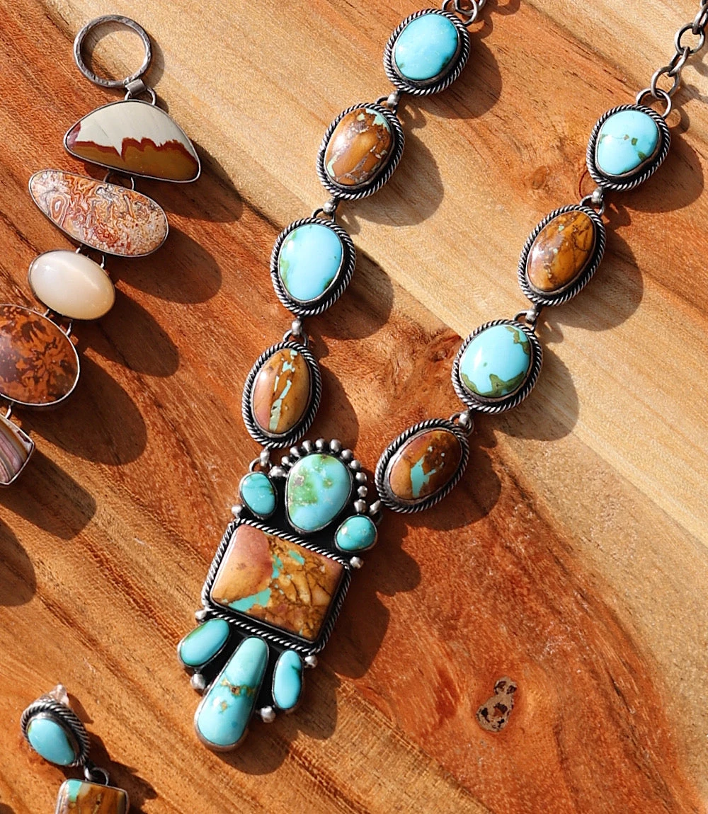 Sonoran Mountain And Boulder Turquoise Necklace & Earring Set 3 Sonoran Mountain And Boulder Turquoise Necklace & Earring Set