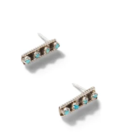 Turquoise Bar Stud Earrings -Ghost London E100065 TUR 01