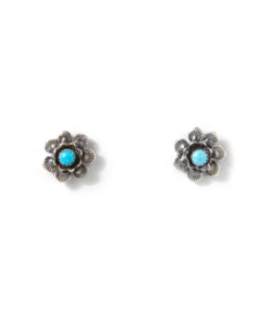 Embellished Flower Turquoise Earrings -Ghost London E100069 TUR 02