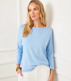 3/4 Sleeve Boatneck Top