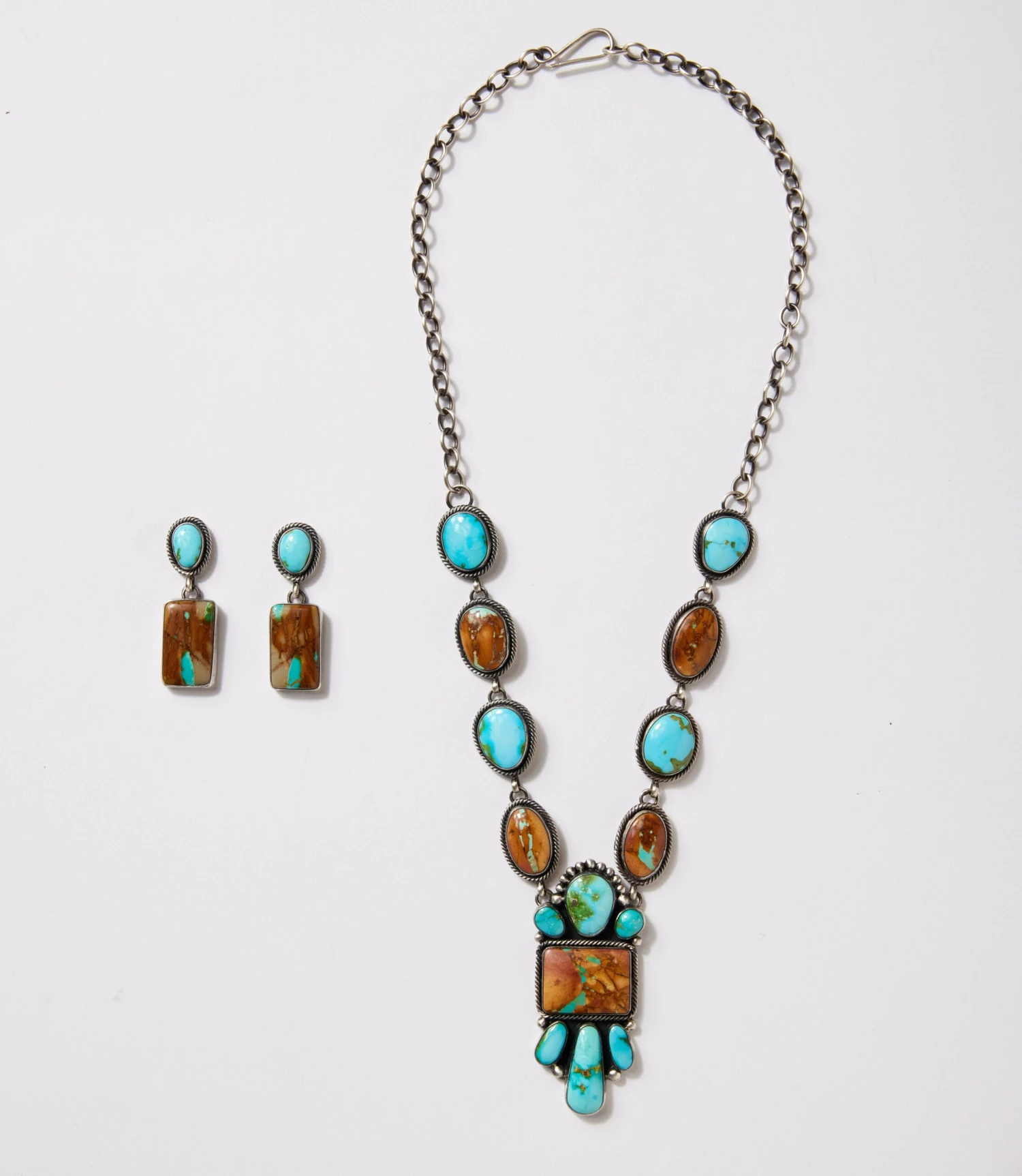 Sonoran Mountain And Boulder Turquoise Necklace & Earring Set 6 Sonoran Mountain And Boulder Turquoise Necklace & Earring Set - Image 4