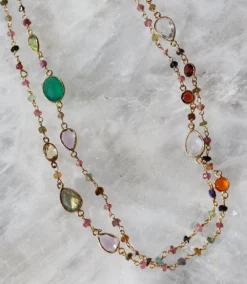 Multi Color Beaded Gemstone Necklace -Ghost London E8B97B94 EE97 43DF B4FF A7E273B8B033