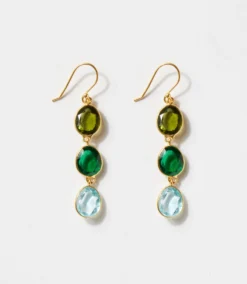 Triple Drop Gemstone Earrings