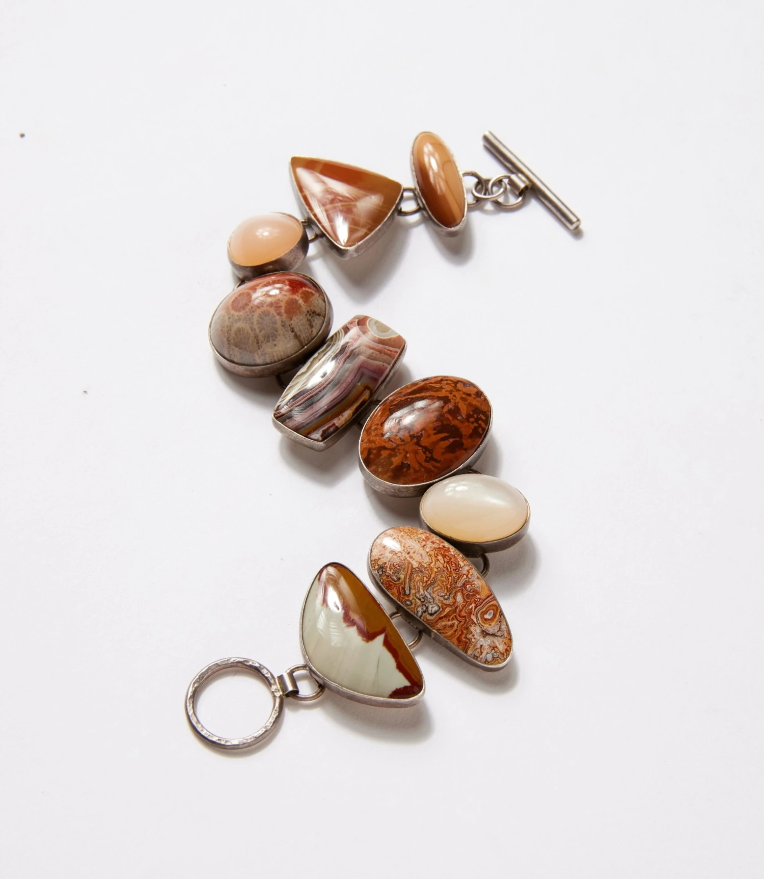 Mosaic Natural Stone Link Bracelet 5 Mosaic Natural Stone Link Bracelet - Image 3