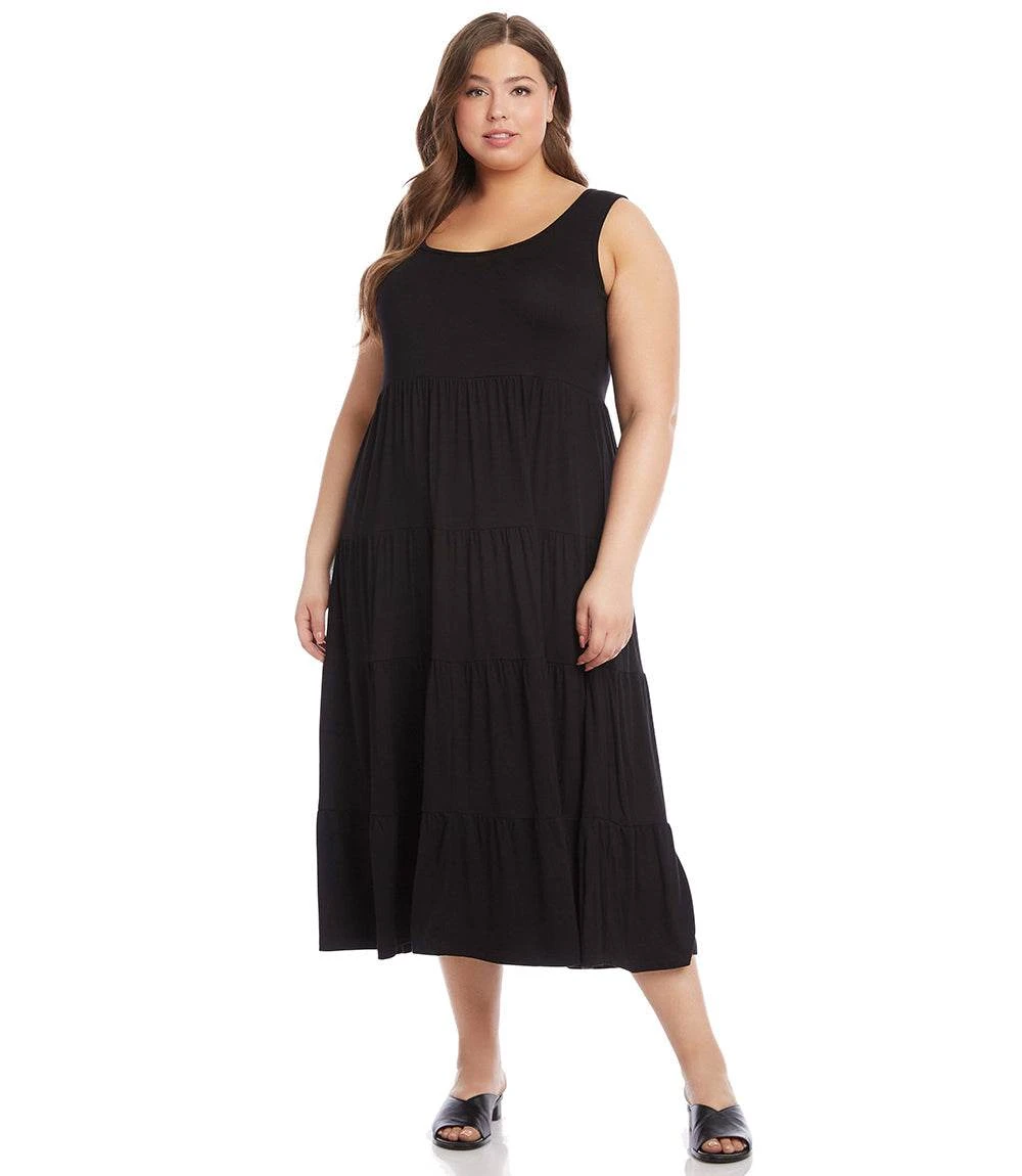 Plus Size Tiered Midi Dress 3 Plus Size Tiered Midi Dress - Image 2