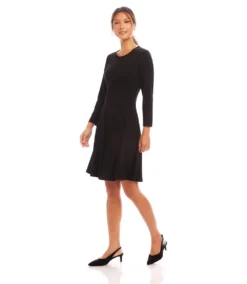Petite Size 3/4 Sleeve Fit & Flare Dress -Ghost London L14008P BLK karenkane 2025 Spring 00 2