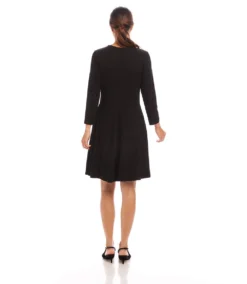 Petite Size 3/4 Sleeve Fit & Flare Dress -Ghost London L14008P BLK karenkane 2025 Spring 00 3