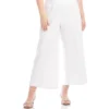 Plus Size Cropped Wide-Leg Pants -Ghost London L51101W WHT KK 2025 Summer 00 1
