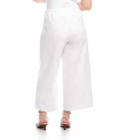 Plus Size Cropped Wide-Leg Pants -Ghost London L51101W WHT KK 2025 Summer 00 3