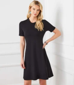 Petite Size Short Sleeve A-Line Dress