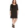 Plus Size Three Quarter Sleeve A-Line Dress 1 Plus Size Three Quarter Sleeve A-Line Dress -Ghost London black 2 zoom b558f33c 4e97 47ab bd8e a1c4795ea6d6