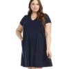 Plus Size Quinn V-Neck Pocket Dress -Ghost London karenkane 2021 spring L14244W NAV 001 2a732a9c 4632 4fea 800a db873a510e7f