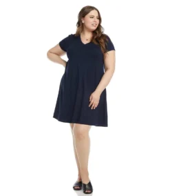 Plus Size Quinn V-Neck Pocket Dress -Ghost London karenkane 2021 spring L14244W NAV 006 5ea9bec6 94a3 41d7 8c41 0f8324974f11
