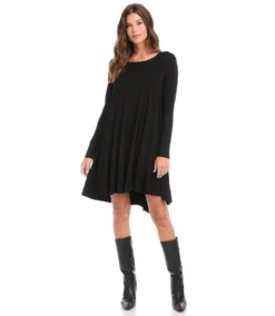 Petite Size Long Sleeve Maggie Dress -Ghost London karenkane 2022 winter 4L13233P BLK 005