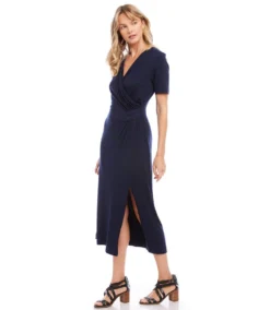 Faux Wrap Midi Dress -Ghost London karenkane 2023 spring 1L13129 NAV 004