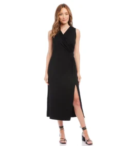 Sleeveless Faux Wrap Midi Dress 10 Sleeveless Faux Wrap Midi Dress -Ghost London karenkane 2023 spring 1L14342 BLK 002