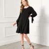 Lily Swing Dress -Ghost London karenkane 2023 spring 1L60002 BLK 002