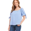 Petite Size Square Neck Top -Ghost London karenkane 2023 spring 1L78205P BLU 003